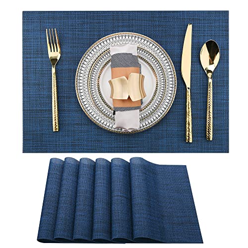 Navy Blue Placemats Set of 6 (6 Count)