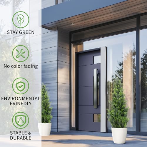 3FT Artificial Cedar Topiary Trees 2 Set (2 Count)