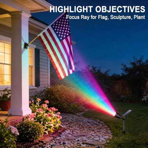 Solar Lights Outdoor Waterproof Flag Spotlights 6 Pack (6 Count)