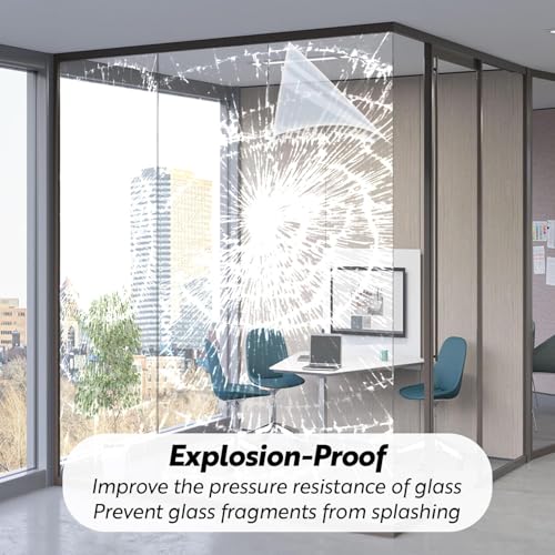 Security Safety Shatterproof Window Film 4 Mil Clear 35.4x59in
