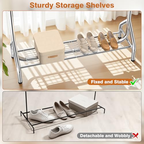 Double Rod Clothing Rack Load 622 LBS
