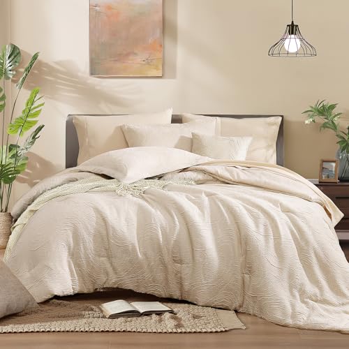 Queen Comforter Set 7 Pieces Birch Marble Bed in a Bag