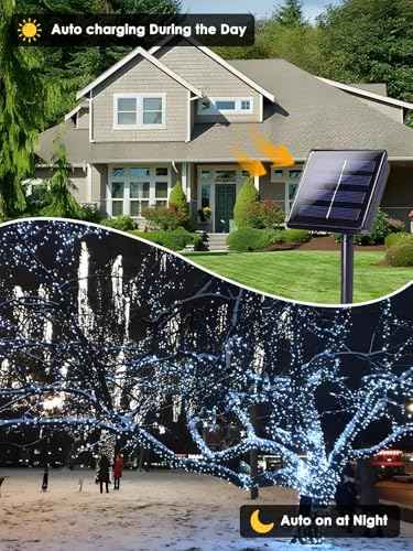 Solar String Lights Outdoor 6 Pack 600 LED 198FT Christmas Light Cool White (6 Count)