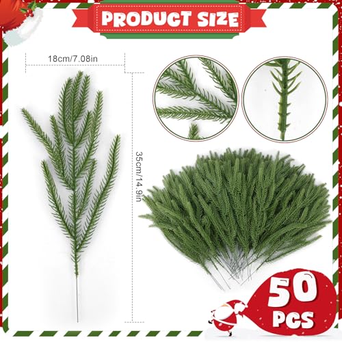 Christmas Norfolk Pine Picks Artificial Greenery Branches (50 Count)