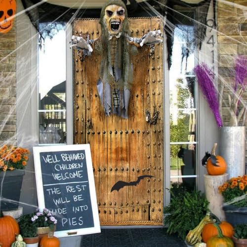76'' Halloween Outdoor Decorations Animatronic Zombie Ghost with Red Eye