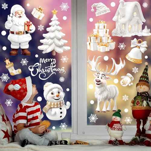 Christmas Window Clings for Glass Windows (9 Count)