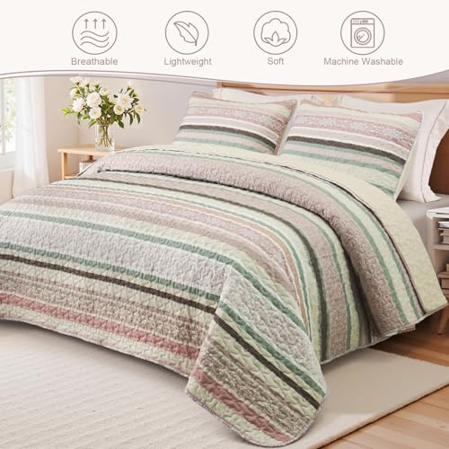 Reversible Boho Quilt King Size Pink (3 Count)