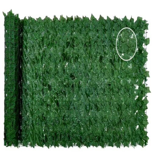 Faux Ivy Privacy Fence Screen Outdoor Expandable Artificial Greenery Roll Fake Hedge Wall Patio Green Plastic Leaf Plant Vine Grass Panels Gate Covering for Garden Yard Balcony (108 Sq Ft)