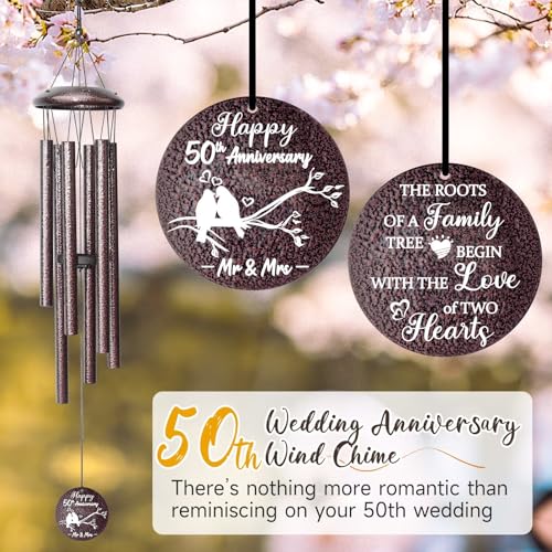 50th Anniversary Wind Chimes Gifts for Men Women