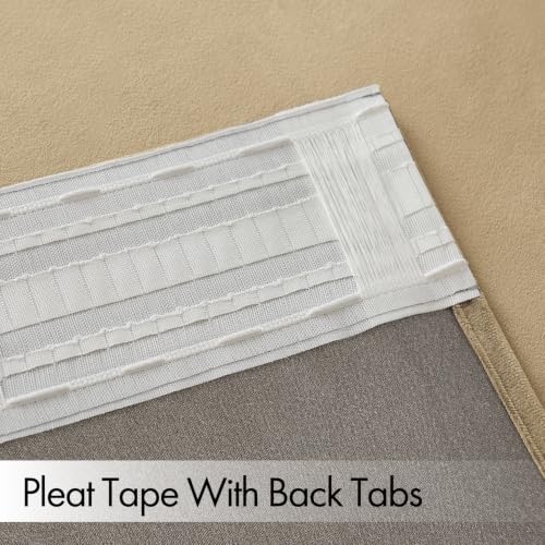 Beige Velvet Pinch Pleat Blackout Curtains W52 X L90 Inches