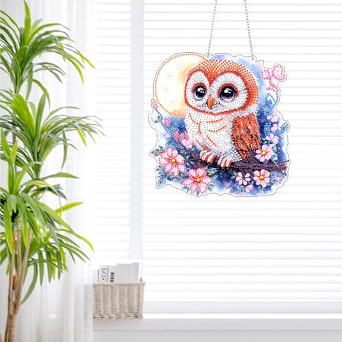 DIY Adorable Owl Diamond Painting Hanging Ornament