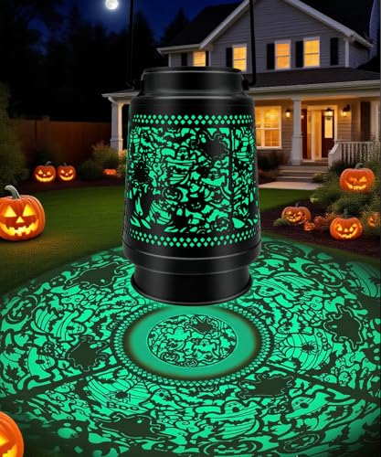 Halloween Decor Outdoor Solar Lanterns Waterproof Halloween Decorations Scary Ghost with Pumpkin Spooky Lights for Garden