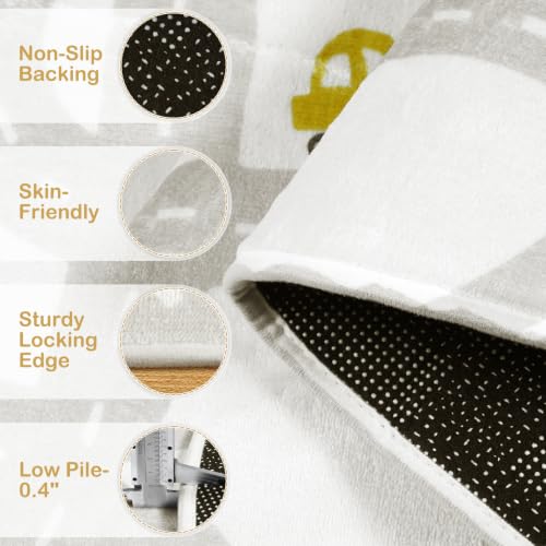 Kids Car Rug 4x6 Washable Non