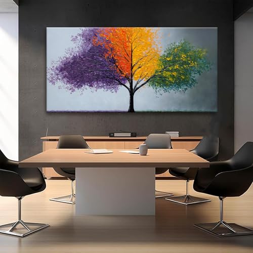 Large Canvas Wall Art Decor Green Nature Botanical Canvas Art Wall Decor For Living Room Wall Art Decor Purple Tree Of Life Modern Wall Art Decor Artwork For Home Bedroom Office Wall Decor 24×48 Inch