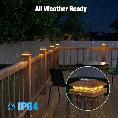 20 Pack Brown Solar Post Cap Lights Fit 4x4 Fence Deck Post (20 Count)