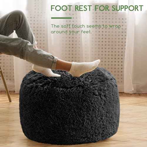 Round Stuffed Pouf Ottoman