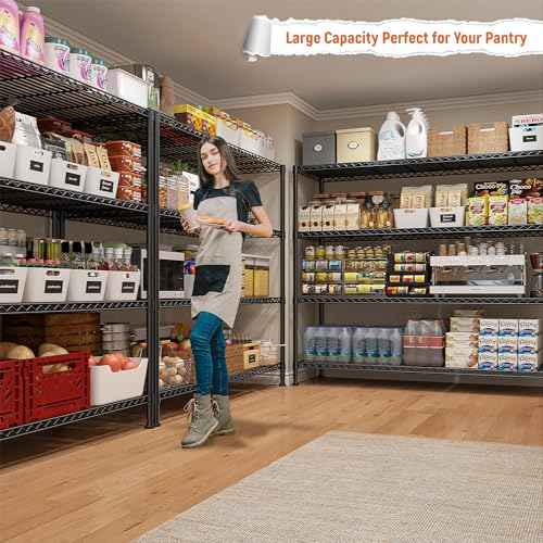 4 Tier Storage Shelves 45.3''W Wire Shelving Unit for Garage (2 Count)