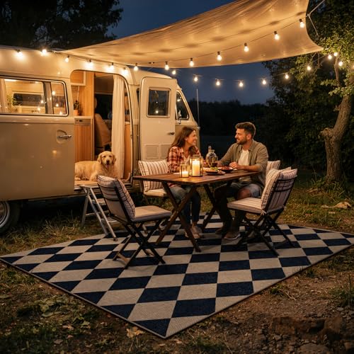 Checkered Easy Jute 5x7 Outdoor Rug