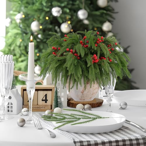 Christmas Norfolk Pine Picks Artificial Greenery Branches (50 Count)