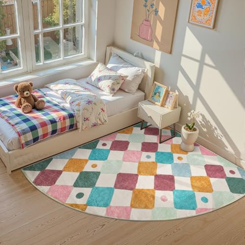 Corner Classroom Rug Washable Kids Rug Colorful Play Mat Confetti (36 Sq Ft)