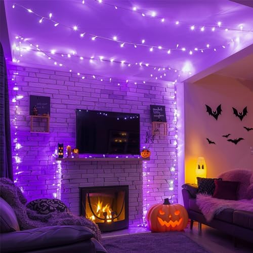 400 LED Purple Halloween Lights Outdoor (132 Foot)