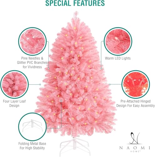 6.5ft Pink Christmas Tree with Lights