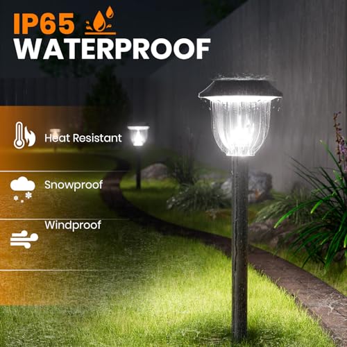 Bright 12 Pack Solar Lights Outdoor IP65 Waterproof (12 Count)