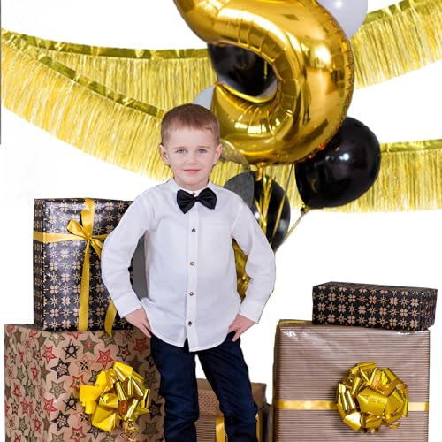 Gold Foil Fringe Garland 10FT 2packs for Parade Float Decorations (20 Foot)
