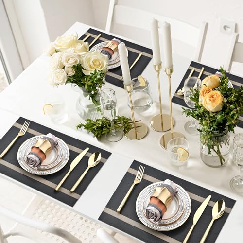Black Placemats Set of 8 (8 Count)