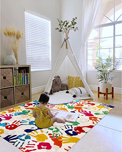 Handprints and Footprints Large Kids Rug 5'x7'