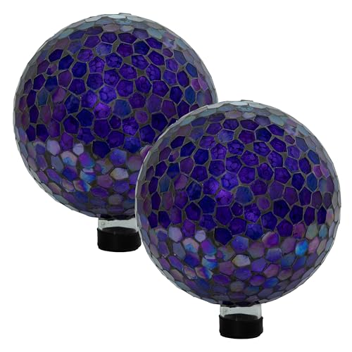 Sunnydaze 10" Mosaic Glass Gazing Ball for Garden (2 Count)