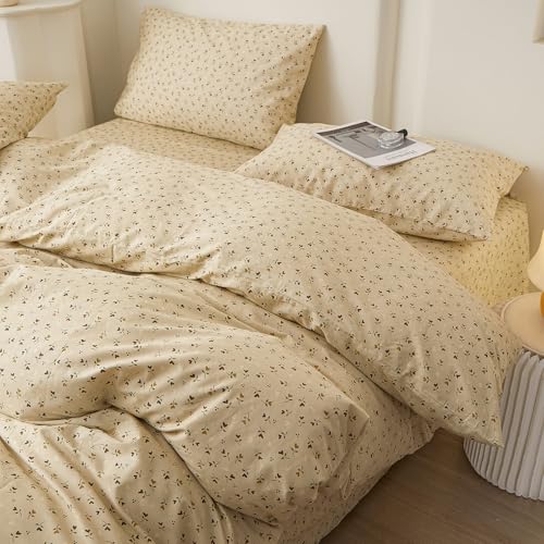 Vintage Botanical Floral Comforter Set King Size with 2 Pillowcases