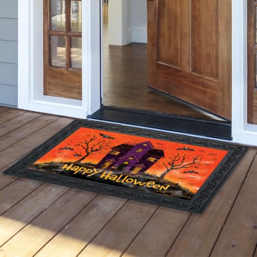Halloween Doormat 30x18 Indoor Outdoor Spooky House for Halloween Doormat (3.75 Sq Ft)