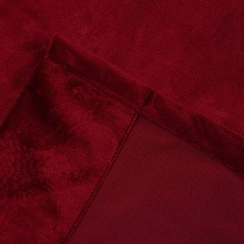 Set of 2 Classic Blackout Velvet Curtains Panels Home Theater Grommet Drapes Eyelet 52Wx63L (2 Count)