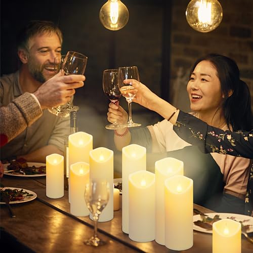 9pcs Flameless LED Candles Battery Operated with 10