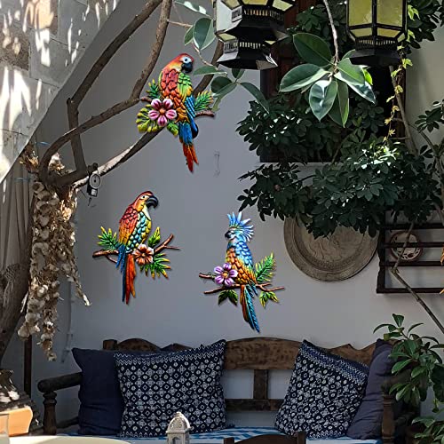 Parrot Tropical Wall Art Decor (3 Count)