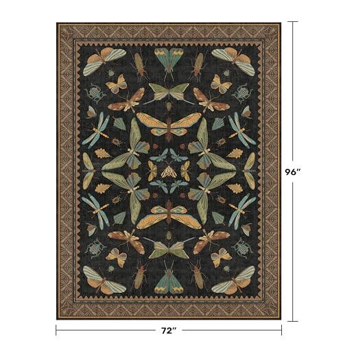 Dark 6x8 Insect Area Rug for Living Room (48 Sq Ft)
