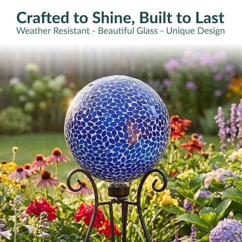 Sunnydaze 10" Mosaic Glass Gazing Ball for Garden (2 Count)