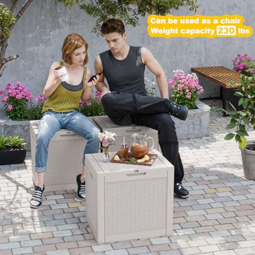 31 Gallon Wicker Pattern Resin Deck Box