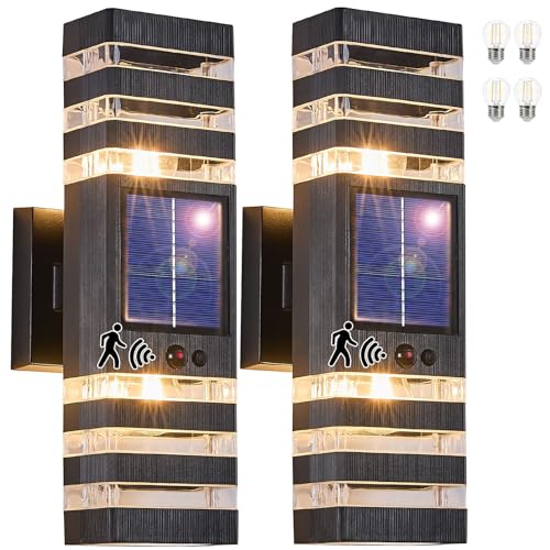 2 Pack Solar Outdoor Wall Lights with Motion Sensor 3 (2 Count)