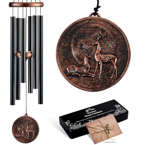 34" Deer Wind Chimes for Outside
