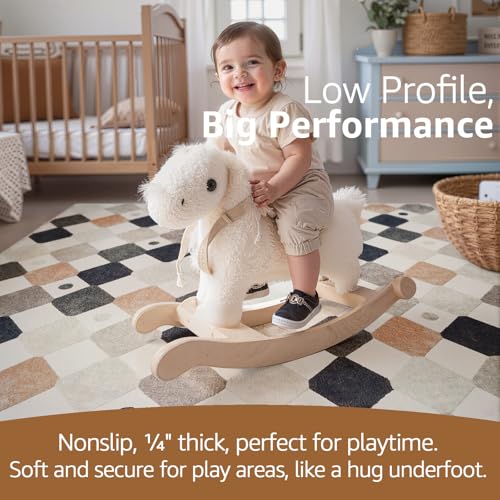 3x5 Washable Playroom Rug for Kids Room Classroom Rug Marble (15 Sq Ft)