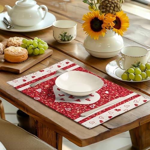 Valentine Hearts Placemats Set of 4 (4 Count)