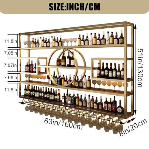 63in Large Wall Mounted Wine Rack