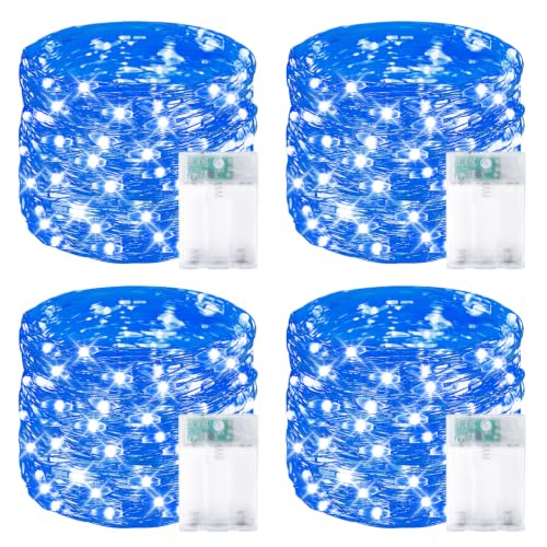 4 Pack 60 LED Fairy Lights Battery Operated with Timer