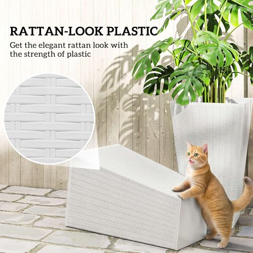 24 in Taper Tall Planters for Outdoor Plants Set of 3 (3 Count)