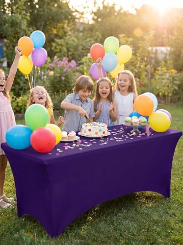 Spandex Table Cloth 2 Pack [6FT (2 Count)