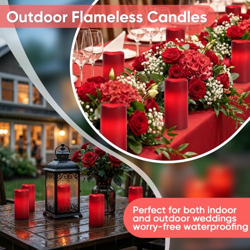 3"x6" Red Flameless Candles with Remote (2 Count)