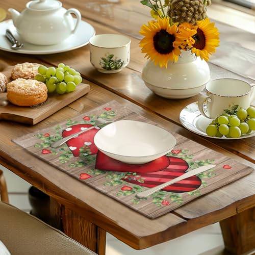 Valentines Day Wooden Plank Placemats Set of 4 (4 Count)