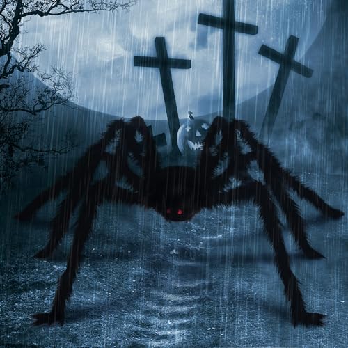 3 Pack Giant Spiders Halloween Decorations (10FT)